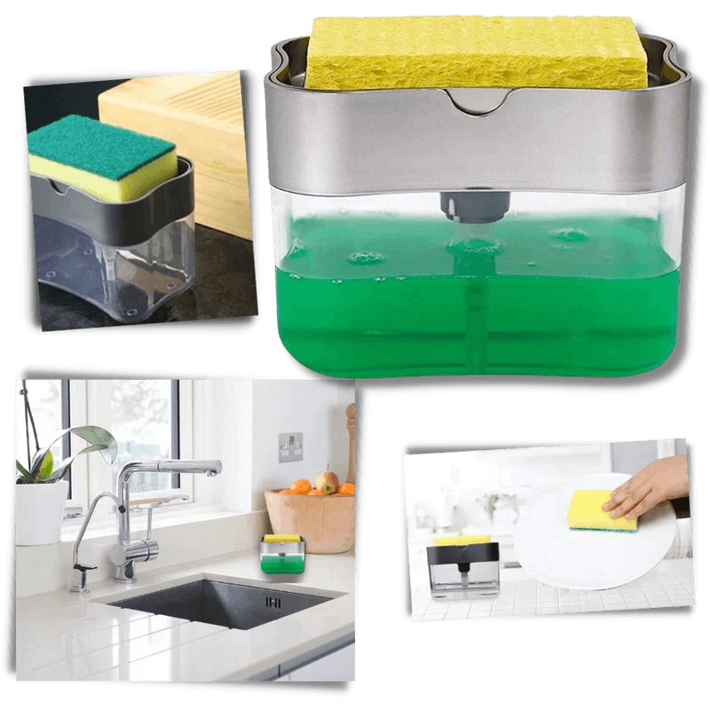Dispensador de cocina con soporte para esponjas