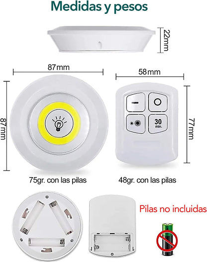 3 LUCES LED DE ALTA INTENSIDAD CON MANDO