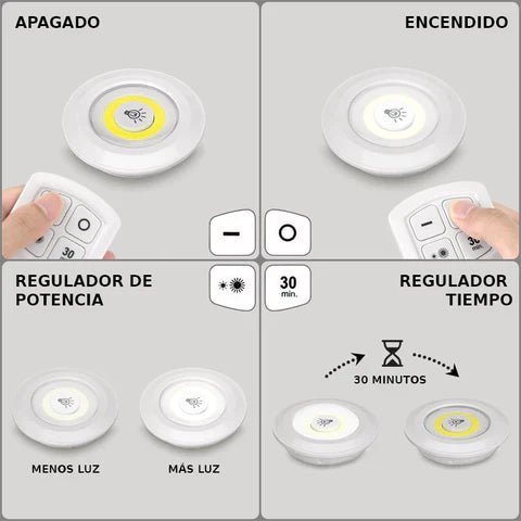 3 LUCES LED DE ALTA INTENSIDAD CON MANDO